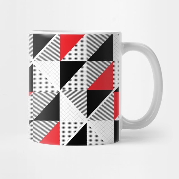 Black White Red Diagonal by Nobiya